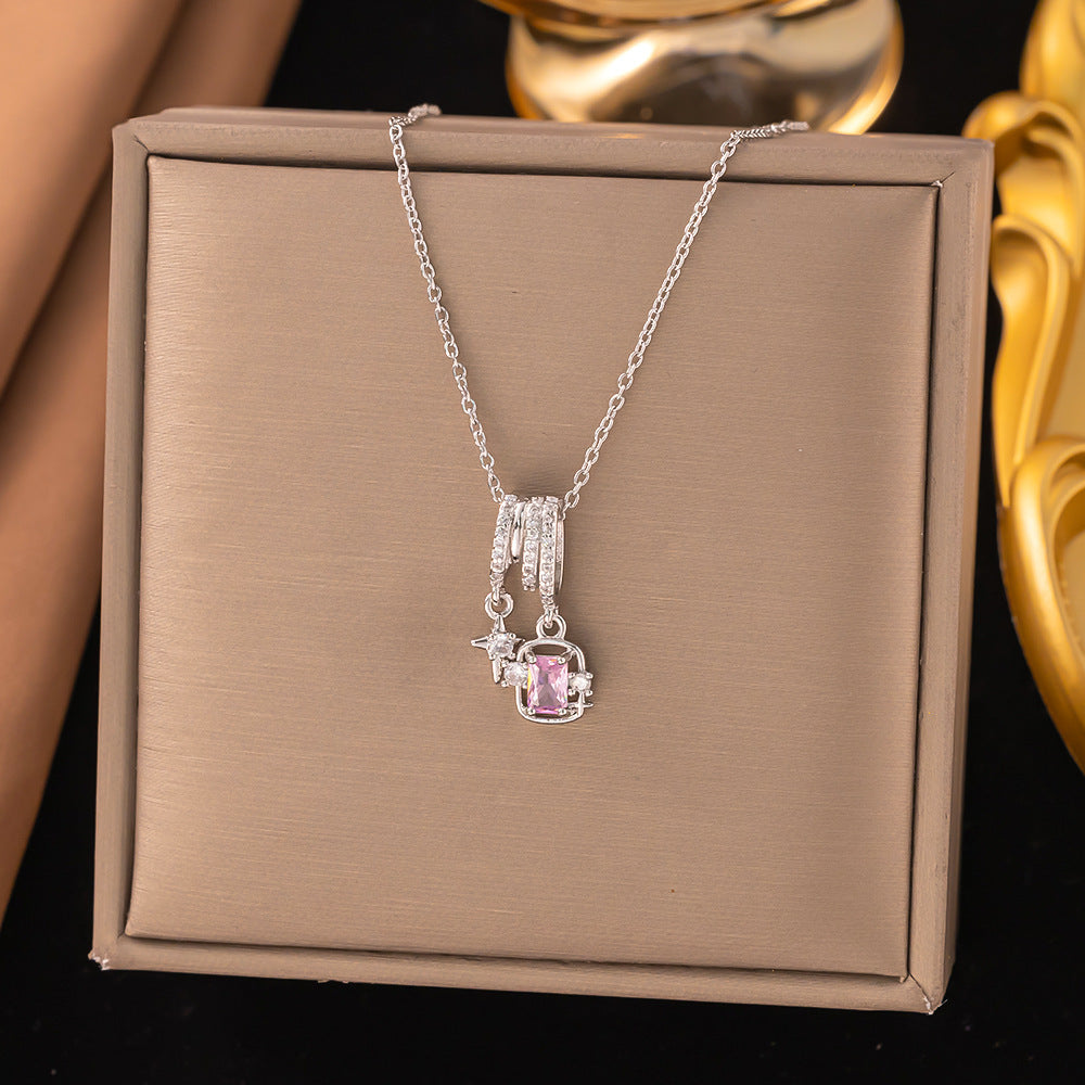 Sparkling Zircon Pendant Necklace For Women