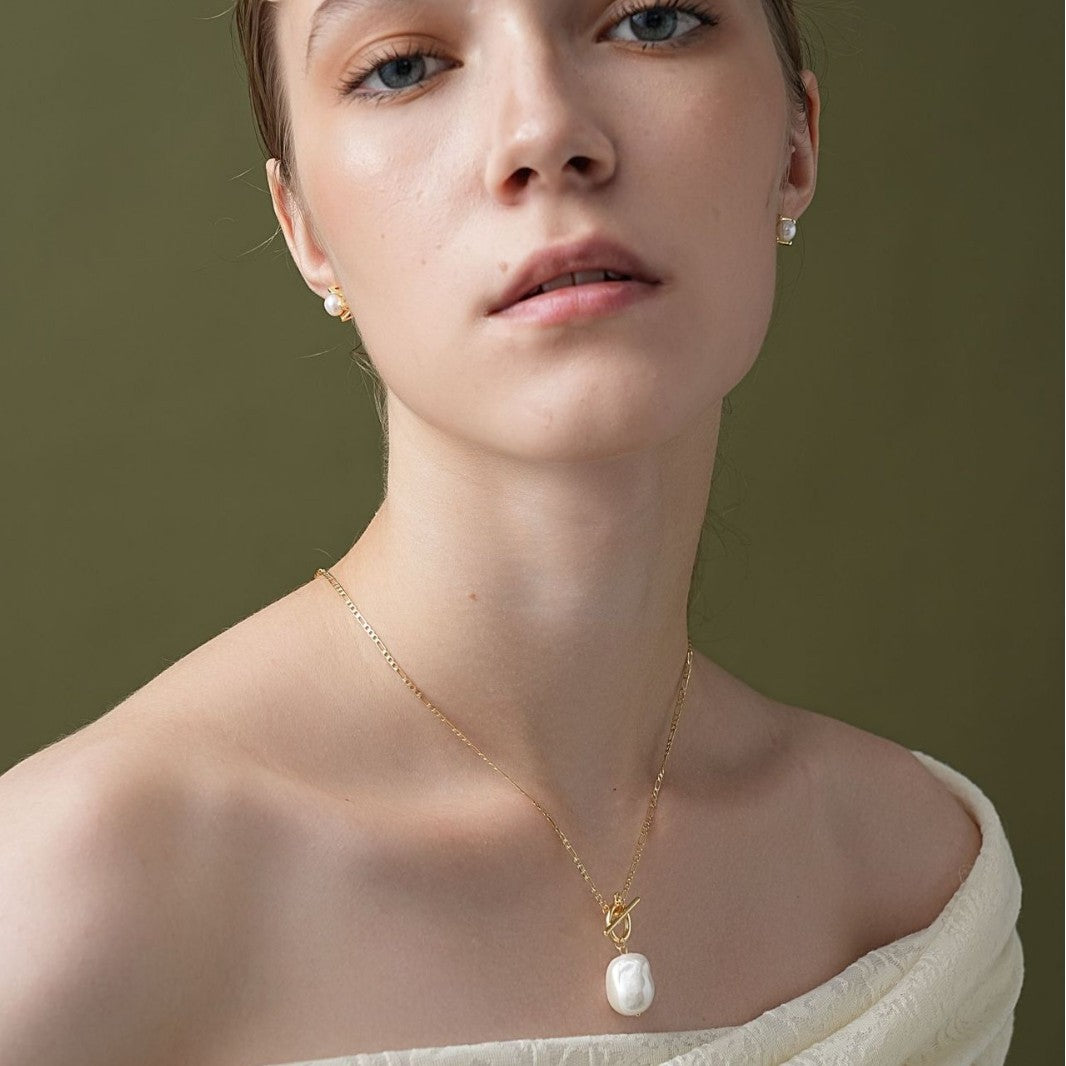 NK Pearl Womens Versatile Baroque Necklace