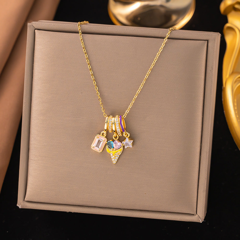 Sparkling Zircon Pendant Necklace For Women