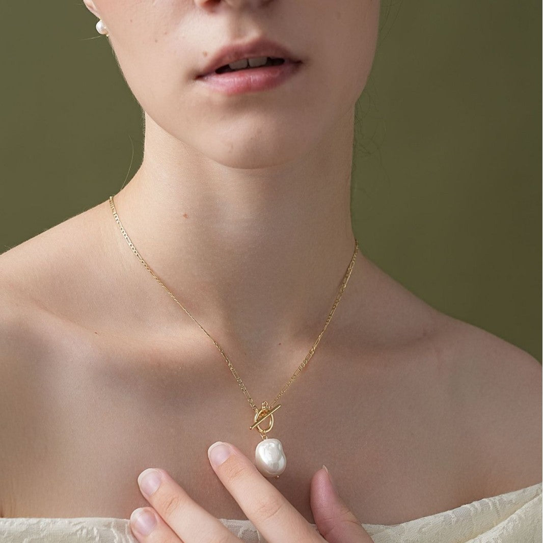 NK Pearl Womens Versatile Baroque Necklace