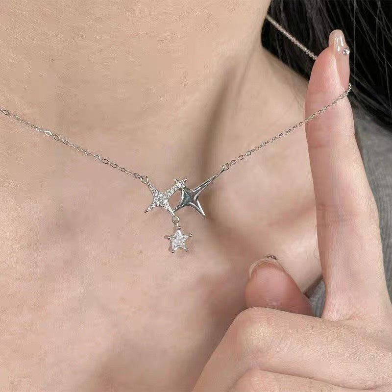 Starry Zircon Necklace For Women Niche Edgy And Cool-Girl Style