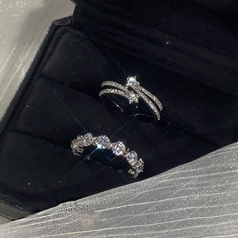 Stylish Double Layer Star Open Ring