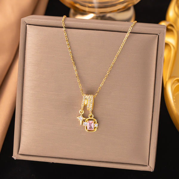 Sparkling Zircon Pendant Necklace For Women